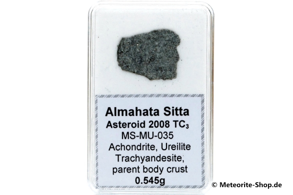 Almahata Sitta Meteorit (MS-MU-035: Ureilit > Trachyandesit) - 0,545 g