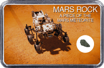 Mars Meteorit NWA 6963 (Motiv: Mars Rover Perseverance aus der Vogelperspektive)