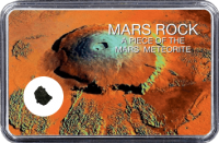 Mars Meteorit NWA 6963 (Motiv: Mars Vulkan Olympus Mons) Mars Meteorit NWA 6963 (Motiv: Mars Vulkan Olympus Mons)