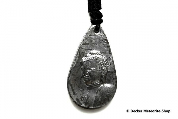 Stein-Eisen-Meteorit-Anhänger (Seymchan | Scheibe | Mahayana Buddha Carved Amulett) - 22,50 g