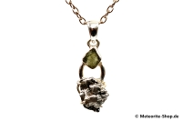 Multi-Stein-Anhänger (Moldavit & Campo del Cielo | Natura | 925er Silber) - 5,60 g Multi-Stein-Anhänger (Moldavit & Campo del Cielo | Natura | 925er Silber) - 5,60 g