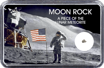 Mond Meteorit NWA 12697 (Motiv: Astronaut mit US-Flagge II)