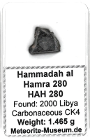 HaH 280 Meteorit - 1,465 g HaH 280 Meteorit - 1,465 g