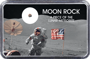 Mond Meteorit (NWA 4881 Motiv: Astronaut mit US-Flagge I)