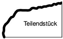 Schema eines Meteoriten-Teilendstücks