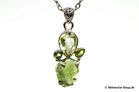 Multi-Stein-Anhänger (Moldavit, Peridot & grüner Amethyst | Natura | 925er Silber) - 5,60 g Multi-Stein-Anhänger (Moldavit, Peridot & grüner Amethyst | Natura | 925er Silber) - 5,60 g