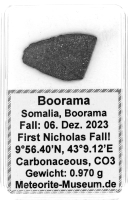 Boorama Meteorit - 0,970 g - " Erster Historischer Nikolaus Fall am 06.12.2023 in der Meteoriten Geschichte " Boorama Meteorit - 0,970 g - " Erster Historischer Nikolaus Fall am 06.12.2023 in der Meteoriten Geschichte "