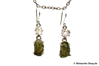 Moldavit-Ohrringe (Tektit & Herkimer Diamant | Natura | 925er Silber) - 4,90 g Moldavit-Ohrringe (Tektit & Herkimer Diamant | Natura | 925er Silber) - 4,90 g