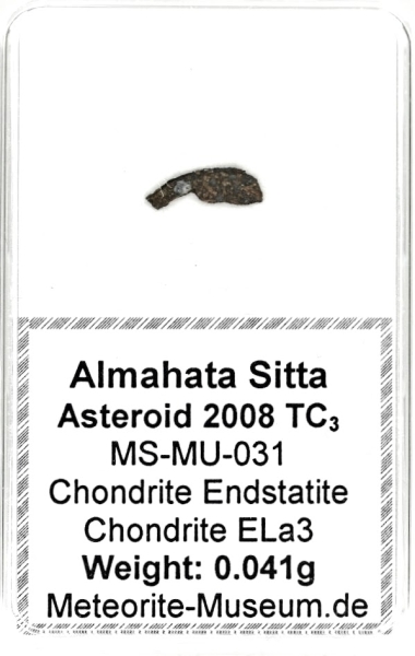 Almahata Sitta Meteorit (MS-MU-031: Enstatit-Chondrit > ELa3) - 0,041 g