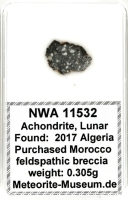 NWA 11532 Mond Meteorit - 0,305 g NWA 11532 Mond Meteorit - 0,305 g