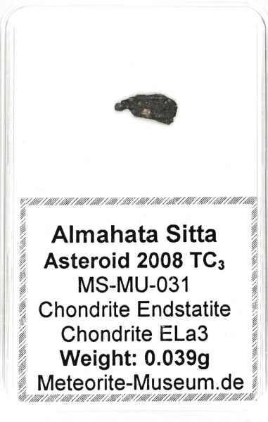 Almahata Sitta Meteorit (MS-MU-031: Enstatit-Chondrit > ELa3) - 0,039 g