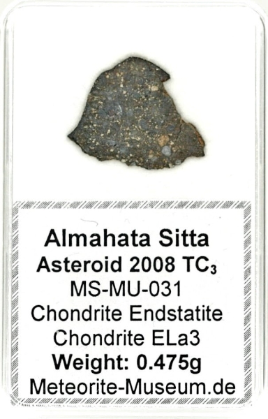 Almahata Sitta Meteorit (MS-MU-031: Enstatit-Chondrit > ELa3) - 0,475 g