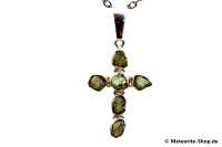 Moldavit-Anhänger (Tektit | Kreuz | 925er Silber ) - 3,10 g Moldavit-Anhänger (Tektit | Kreuz | 925er Silber ) - 3,10 g