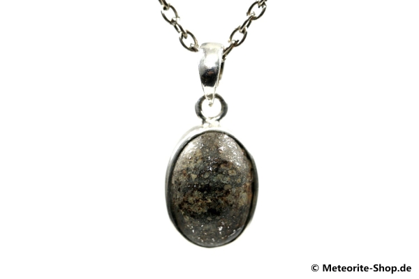 Stein-Meteorit-Anhänger (NWA 869 | Cabochon | 925er Silber) - 5,20 g