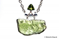 Moldavit-Anhänger (Tektit & Peridot | Natura | 925er Silber) - 5,40 g Moldavit-Anhänger (Tektit & Peridot | Natura | 925er Silber) - 5,40 g