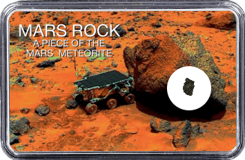 Mars Meteorit NWA 6963 (Motiv: Mars Rover Sojourner mit Felsen und Marsgestein)