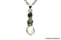 Multi-Stein-Anhänger (Moldavit, Campo del Cielo & Herkimer "Diamant" | Natura | 925er Silber) - 3,70 g Multi-Stein-Anhänger (Moldavit, Campo del Cielo & Herkimer "Diamant" | Natura | 925er Silber) - 3,70 g