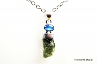 Moldavit-Anhänger (Tektit & Kyanit | Natura | 925er Silber) - 3,60 g Moldavit-Anhänger (Tektit & Kyanit | Natura | 925er Silber) - 3,60 g