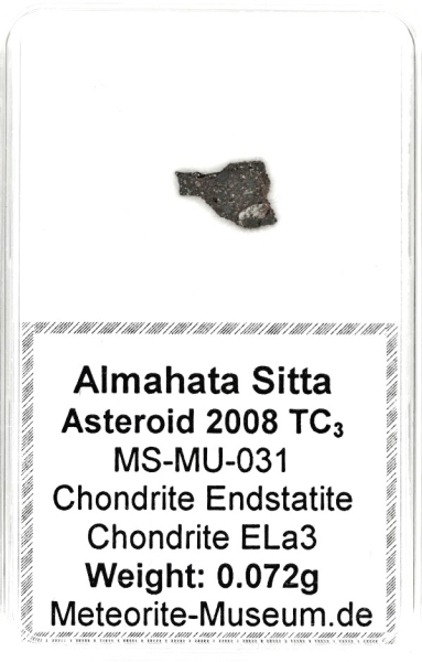 Almahata Sitta Meteorit (MS-MU-031: Enstatit-Chondrit > ELa3) - 0,072 g