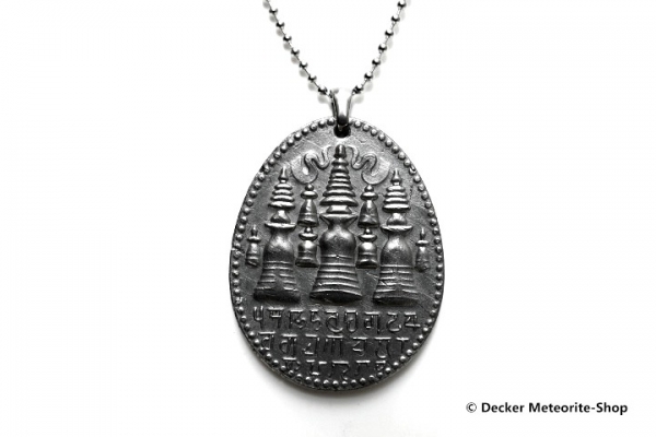 Stein-Eisen-Meteorit-Anhänger (Seymchan | Scheibe | Stupa Carved Amulett) - 31,80 g