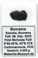 Boorama Meteorit - 0,955 g - " Erster Historischer Nikolaus Fall am 06.12.2023 in der Meteoriten Geschichte " Boorama Meteorit - 0,955 g - " Erster Historischer Nikolaus Fall am 06.12.2023 in der Meteoriten Geschichte "