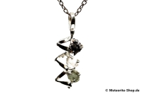 Multi-Stein-Anhänger (Moldavit, Campo del Cielo & Herkimer "Diamant" | Natura | 925er Silber) - 4,10 g Multi-Stein-Anhänger (Moldavit, Campo del Cielo & Herkimer "Diamant" | Natura | 925er Silber) - 4,10 g