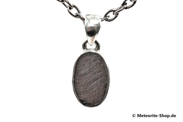 Eisen-Meteorit-Anhänger (Muonionalusta | Scheibe | 925er Silber) - 1,55 g