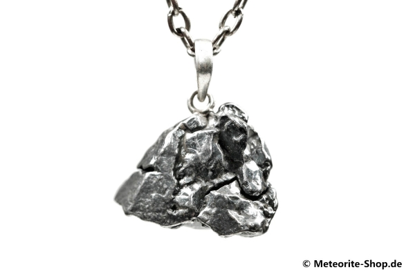 Eisen-Meteorit-Anhänger (Campo del Cielo | Natura | 925er Silber) - 7,10 g