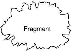 Schema eines Meteoriten-Fragments Schema eines Meteoriten-Fragments